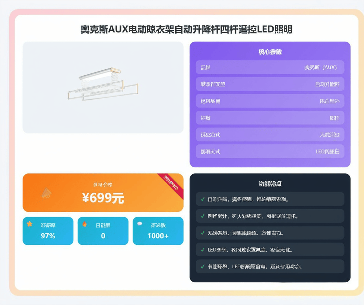 设计、功能强大的晾衣架能否让你的生活更轻松？奥克斯电动晾衣架哪款最值得购买？这3款智能(图2)